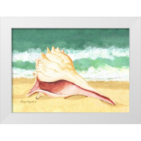 Seashell I White Modern Wood Framed Art Print by Korsgaden, Laurie