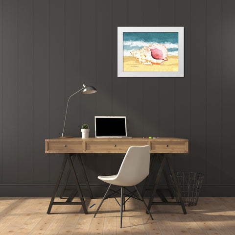 Seashell II White Modern Wood Framed Art Print by Korsgaden, Laurie