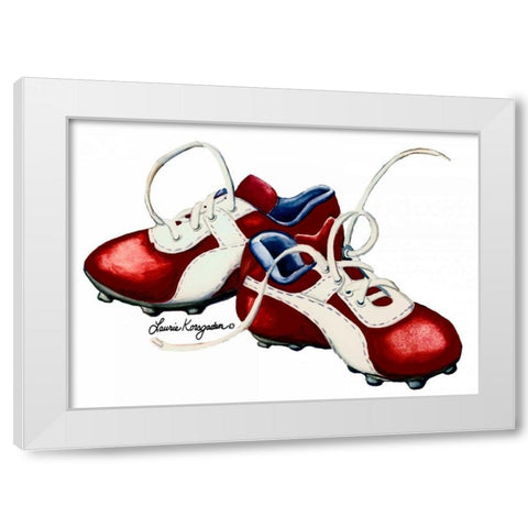 Cleats White Modern Wood Framed Art Print by Korsgaden, Laurie