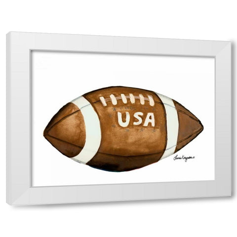 USA Football White Modern Wood Framed Art Print by Korsgaden, Laurie