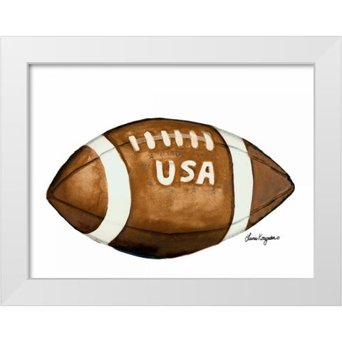 USA Football White Modern Wood Framed Art Print by Korsgaden, Laurie