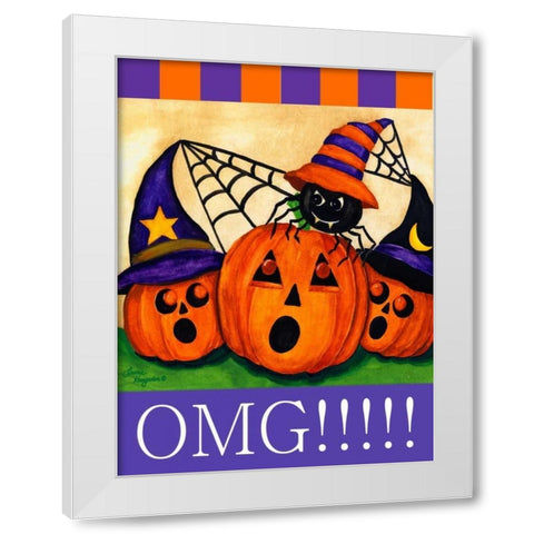 OMG White Modern Wood Framed Art Print by Korsgaden, Laurie