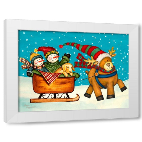 Festive Times White Modern Wood Framed Art Print by Korsgaden, Laurie