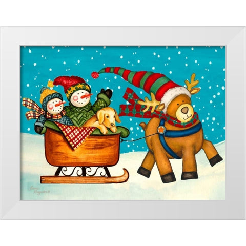 Festive Times White Modern Wood Framed Art Print by Korsgaden, Laurie