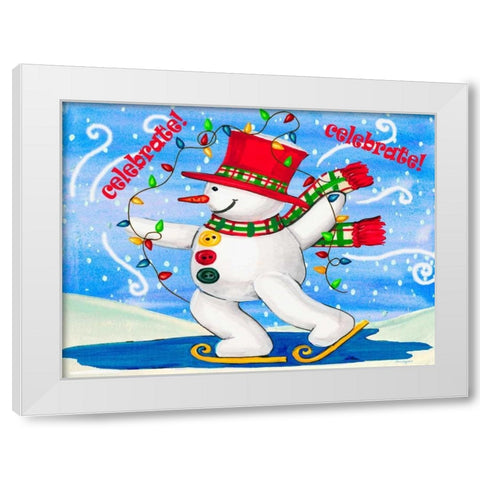 Celebrate White Modern Wood Framed Art Print by Korsgaden, Laurie