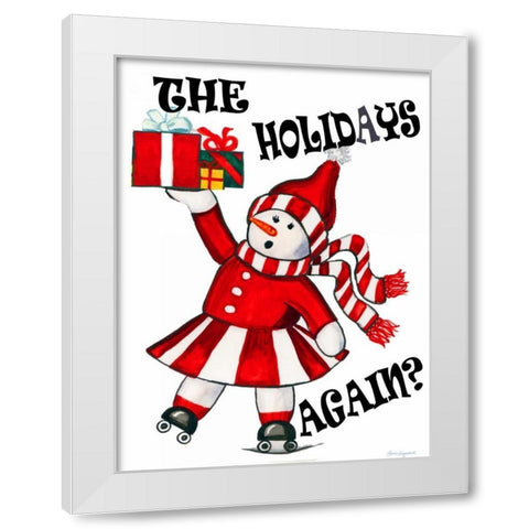 The Holidays Again White Modern Wood Framed Art Print by Korsgaden, Laurie