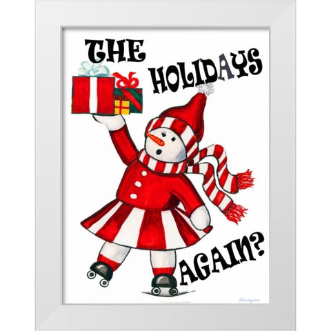 The Holidays Again White Modern Wood Framed Art Print by Korsgaden, Laurie