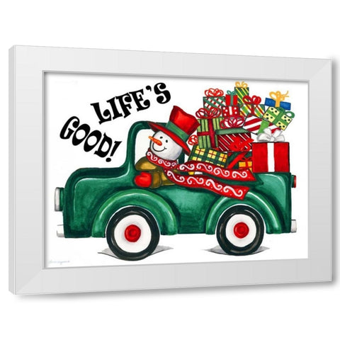 Lifes Good White Modern Wood Framed Art Print by Korsgaden, Laurie