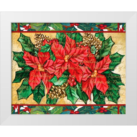 Poinsettas White Modern Wood Framed Art Print by Korsgaden, Laurie