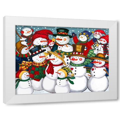 Fa La La La La White Modern Wood Framed Art Print by Korsgaden, Laurie