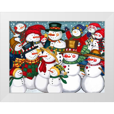 Fa La La La La White Modern Wood Framed Art Print by Korsgaden, Laurie
