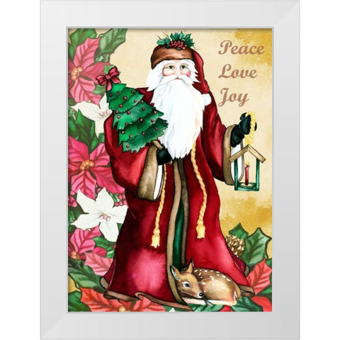 Peace Love Joy White Modern Wood Framed Art Print by Korsgaden, Laurie