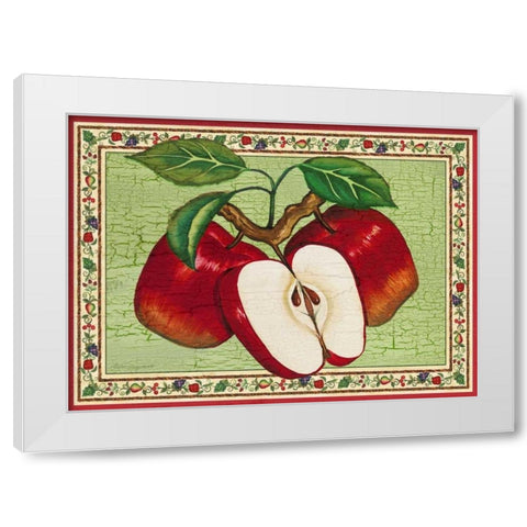 Apples White Modern Wood Framed Art Print by Korsgaden, Laurie