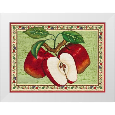 Apples White Modern Wood Framed Art Print by Korsgaden, Laurie