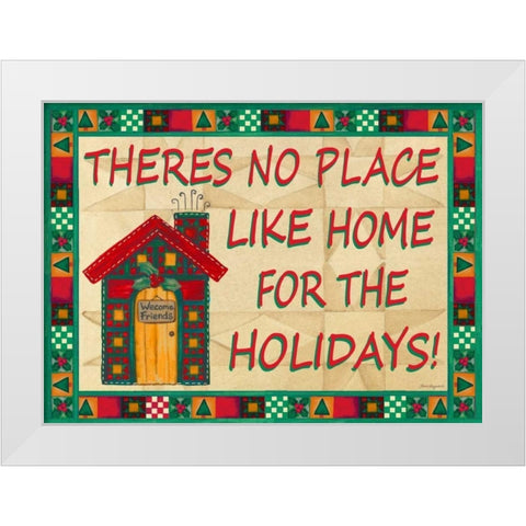 Home for The Holidays White Modern Wood Framed Art Print by Korsgaden, Laurie