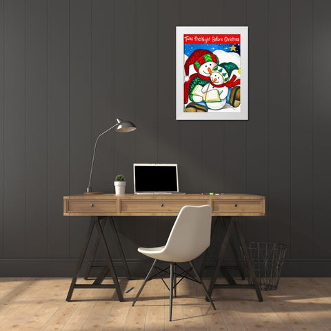 Twas the Night White Modern Wood Framed Art Print by Korsgaden, Laurie