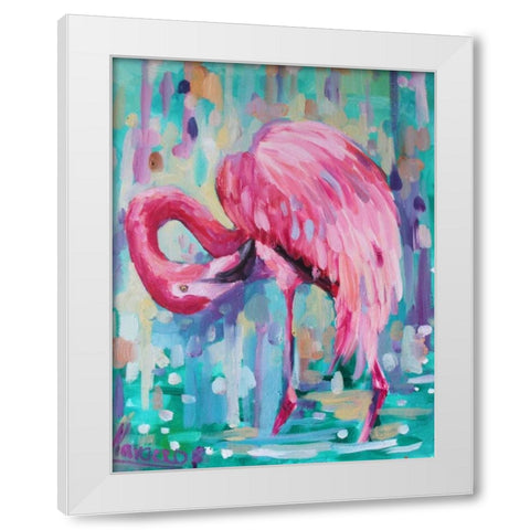 Flamingo In The Natural 1 White Modern Wood Framed Art Print by Colberg, Lisa