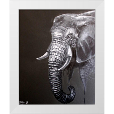 Elephant Grounds 1 White Modern Wood Framed Art Print by Colberg, Lisa