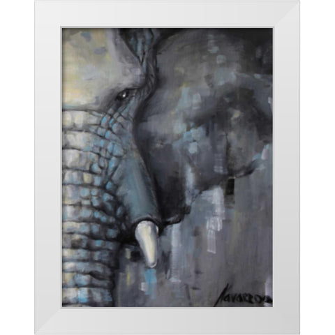 Majestic Pachyderm 2 White Modern Wood Framed Art Print by Navarro, Lena