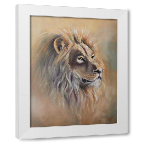 Lion 1 White Modern Wood Framed Art Print by Colberg, Lisa