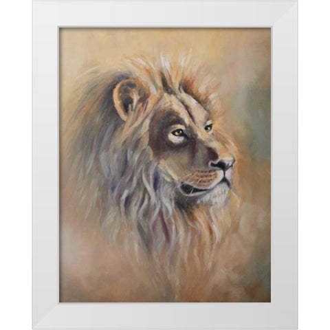 Lion 1 White Modern Wood Framed Art Print by Colberg, Lisa