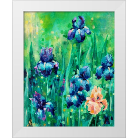 Irises 1 White Modern Wood Framed Art Print by Colberg, Lisa