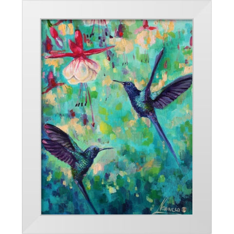 Birds 1 White Modern Wood Framed Art Print by Colberg, Lisa