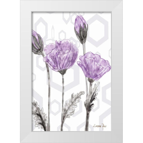 Poppy Arch Rect 2 White Modern Wood Framed Art Print by Rossi, Lorraine