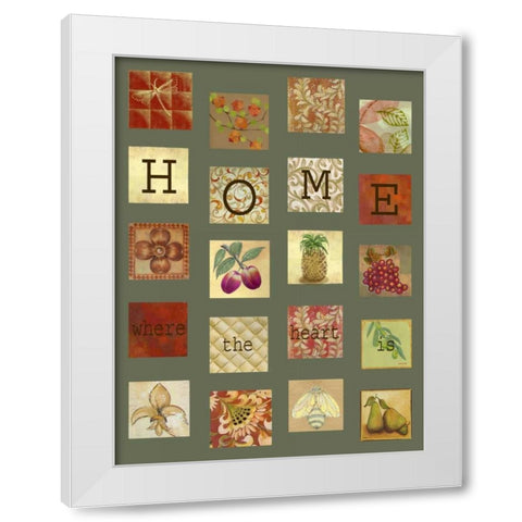 Home Tiles White Modern Wood Framed Art Print by Rossi, Lorraine