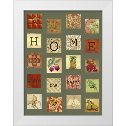 Home Tiles White Modern Wood Framed Art Print by Rossi, Lorraine
