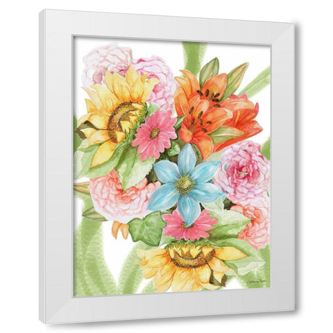 Jungle Bouquet II White Modern Wood Framed Art Print by Rossi, Lorraine