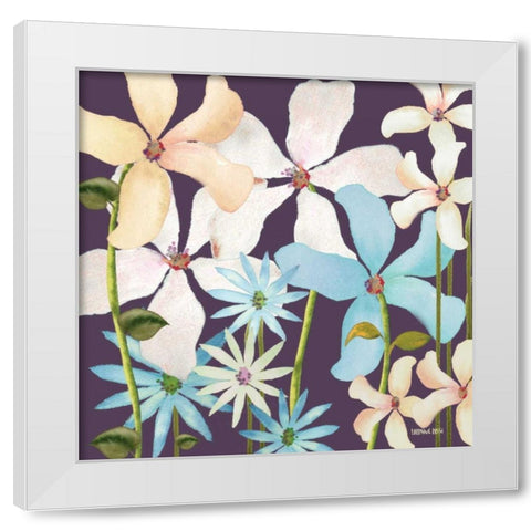 Blackberry Posies 2 White Modern Wood Framed Art Print by Rossi, Lorraine