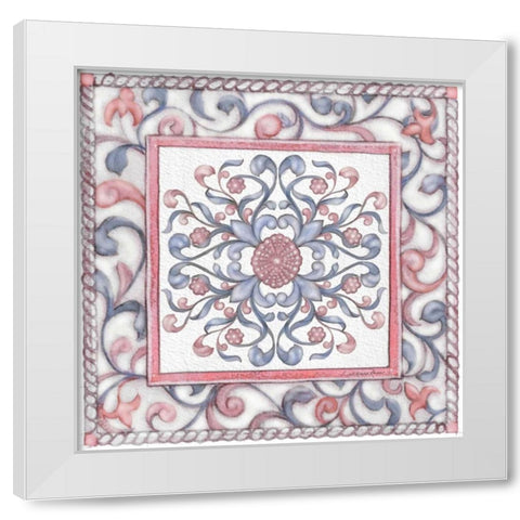 Florentine Rose Quartz and Serenity 2 White Modern Wood Framed Art Print by Rossi, Lorraine