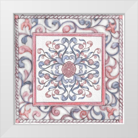 Florentine Rose Quartz and Serenity 2 White Modern Wood Framed Art Print by Rossi, Lorraine