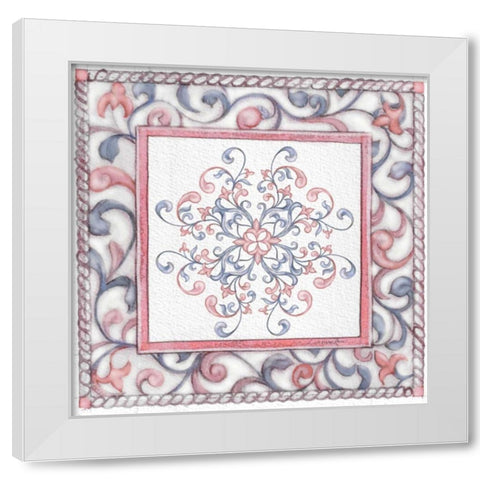 Florentine Rose Quartz and Serenity 4 White Modern Wood Framed Art Print by Rossi, Lorraine