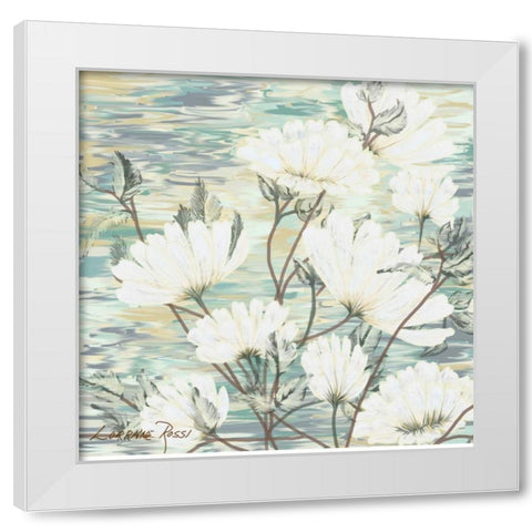 White Water Flower 3 White Modern Wood Framed Art Print by Rossi, Lorraine