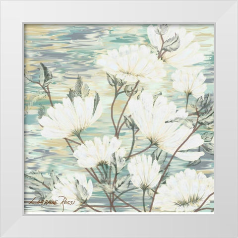 White Water Flower 3 White Modern Wood Framed Art Print by Rossi, Lorraine