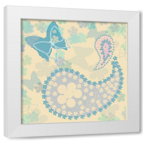 Pastel Paisley 2 White Modern Wood Framed Art Print by Rossi, Lorraine