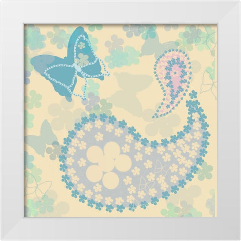 Pastel Paisley 2 White Modern Wood Framed Art Print by Rossi, Lorraine