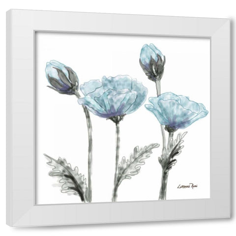 Poppy Perched  1 White Modern Wood Framed Art Print by Rossi, Lorraine