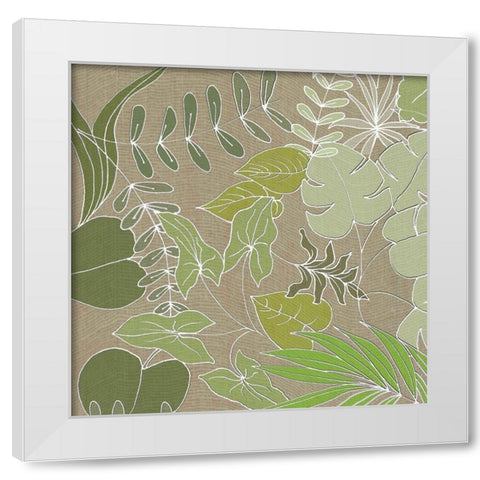 Linen Leaves 1 White Modern Wood Framed Art Print by Rossi, Lorraine