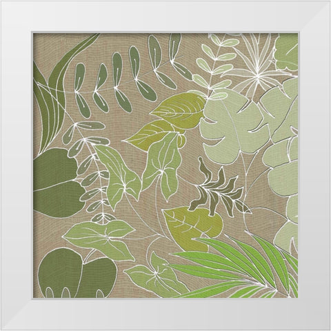 Linen Leaves 1 White Modern Wood Framed Art Print by Rossi, Lorraine