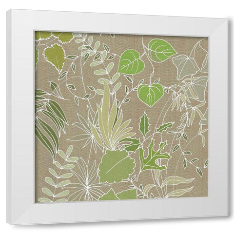 Linen Leaves 2 White Modern Wood Framed Art Print by Rossi, Lorraine