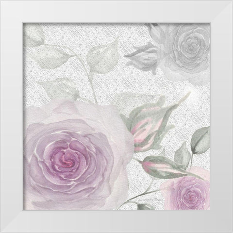 Blush Rose I White Modern Wood Framed Art Print by Rossi, Lorraine