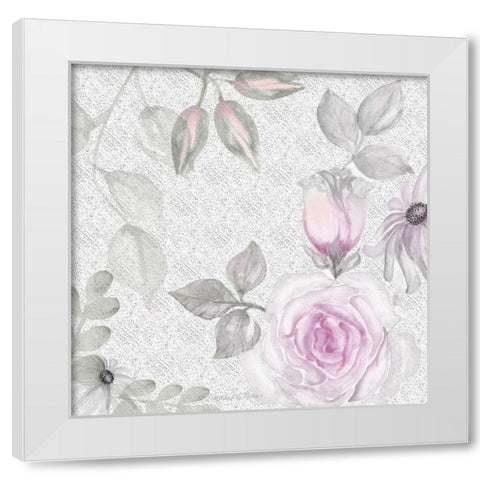 Blush Rose II White Modern Wood Framed Art Print by Rossi, Lorraine