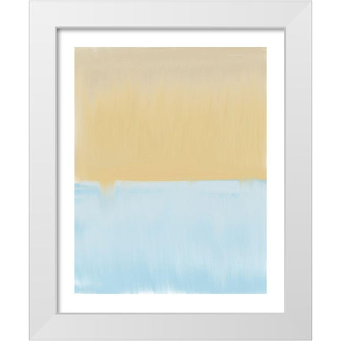 Abstract Blue And Yellow White Modern Wood Framed Art Print by Straatsma, Leah