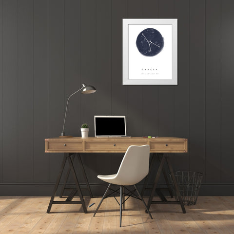 Cancer White Modern Wood Framed Art Print by Straatsma, Leah
