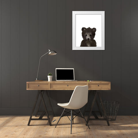 Baby Black Bear White Modern Wood Framed Art Print by Straatsma, Leah