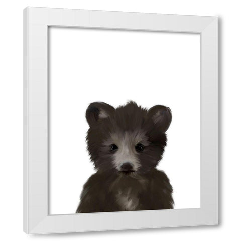 Baby Black Bear White Modern Wood Framed Art Print by Straatsma, Leah