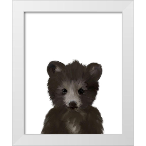 Baby Black Bear White Modern Wood Framed Art Print by Straatsma, Leah
